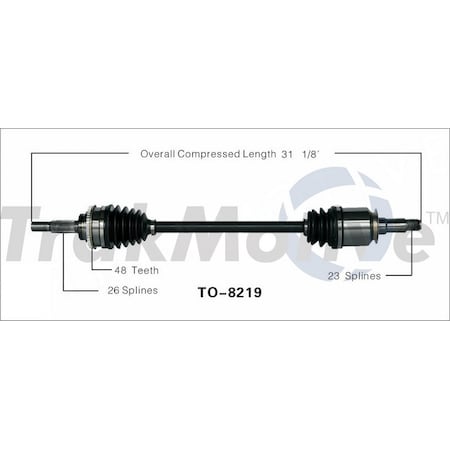 Surtrack Axle Cv Axle Shaft, To-8219 TO-8219